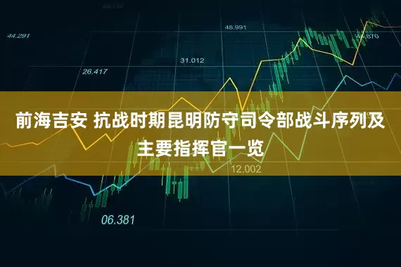 前海吉安 抗战时期昆明防守司令部战斗序列及主要指挥官一览